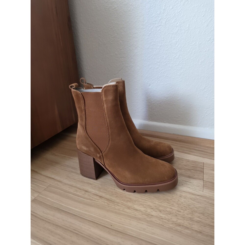 Sam Edelman Rollins Frontier Brown Suede Block Heel Chelsea Boots Size 11 M - Picture 6 of 12